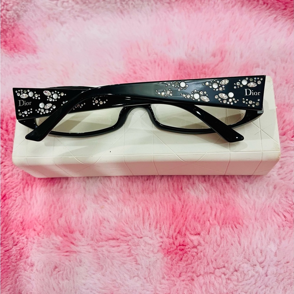NWOT Christian Dior women’s eyeglasses eyewear beautiful fancy 🎁 black birthday - Picture 3 of 8